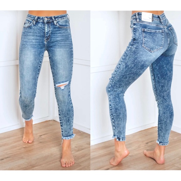 Just in ✨LIZ • High Rise Ankle Skinny Jeans-Medium Acid Wash - Picture 15 of 17